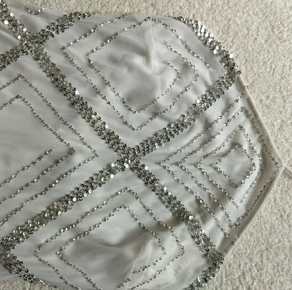 White Prom Dress with Sequins size 7/8